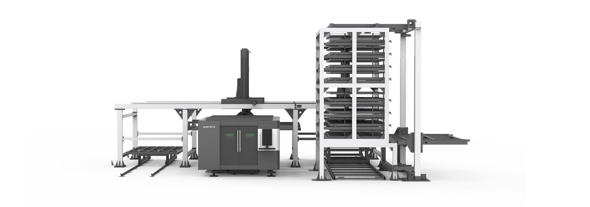 力星激光板材自動上下料庫系統(tǒng)-無人化、全自動加工生產
